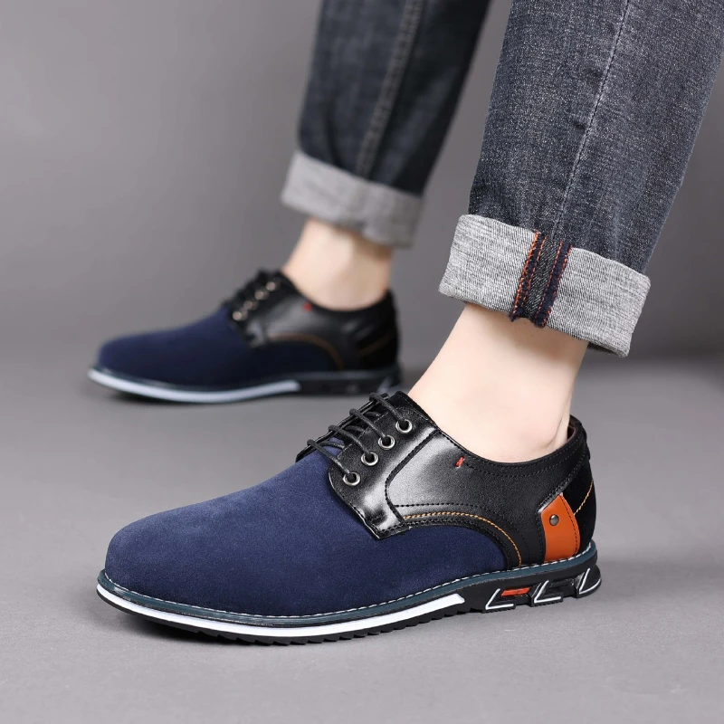 2024 New Men Business Casual Shoes Luxury Suede Leather Shoes for Men Italian Oxford Shoe Comfortable Soft Sole Men Dress Shoes