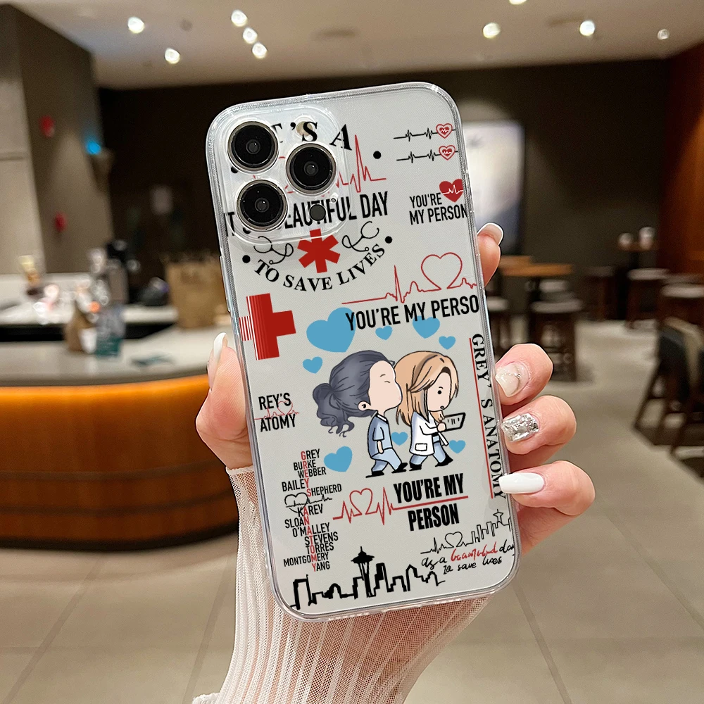 Greys Anatomy You Are My Person Phone Case For iPhone 15 14 13 12 11 Mini Pro Max X XR 7 8 Plus Transparent Cover