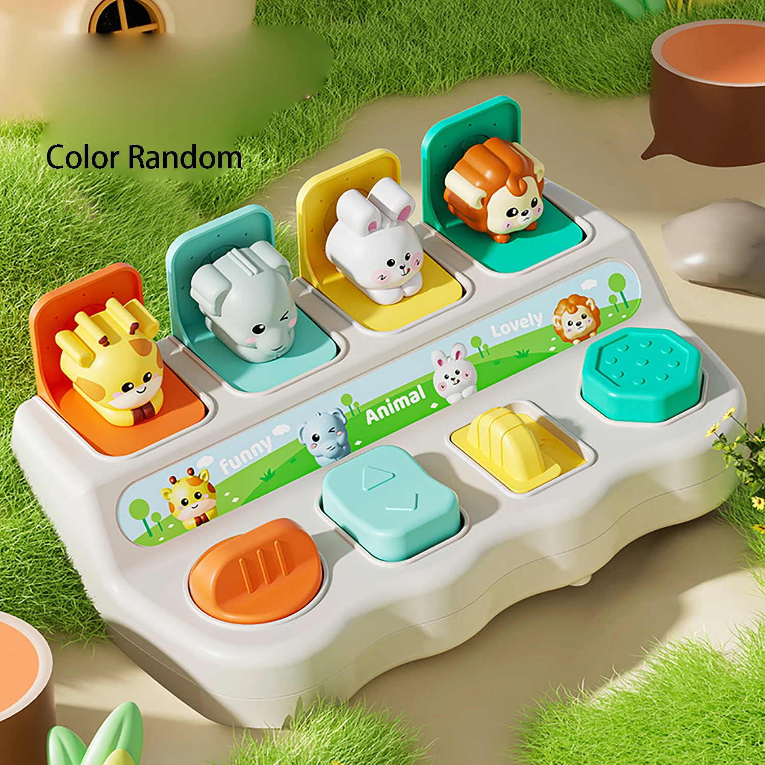 Pet bonito esconde-esconde Switch Box, Cultivando o pensamento lógico Brinquedo, Educação Infantil Puzzle, Caixa Mecanismo Pop-up