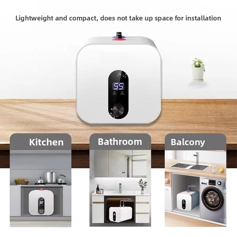 

15-liter water storage type small household quick heating kitchen vegetable washing without punching mini water heater