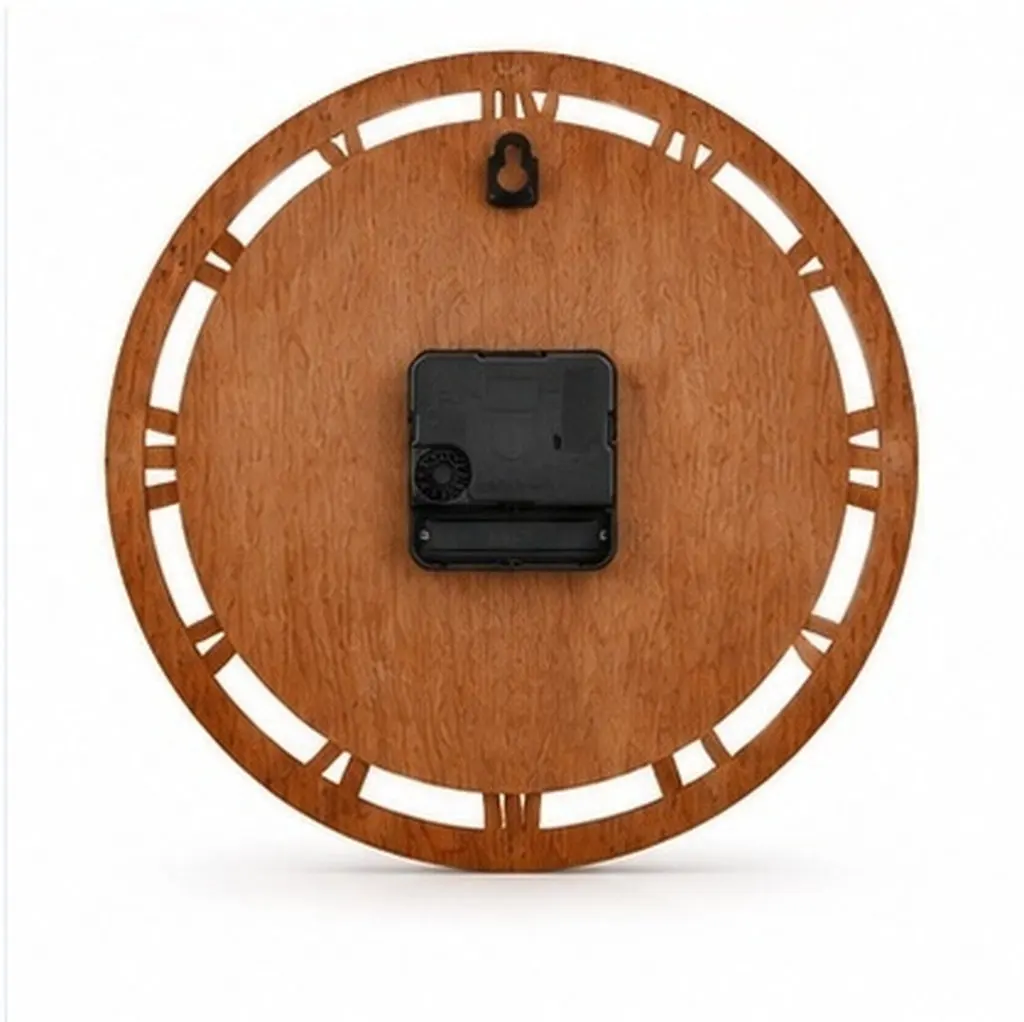 Modern Sun Design Wooden Wall Clock Roman Numeral Dial High Accuracy Quartz Movement Hook Back for Bedroom Kitchen Study