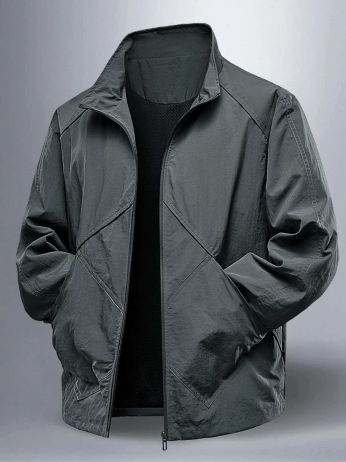 

Men's Jaet Lightweight Loose Fit Stand Collar Windproof Spring Autumn Casual Sport Commute Top Polyester Nylon Cosite Fiber