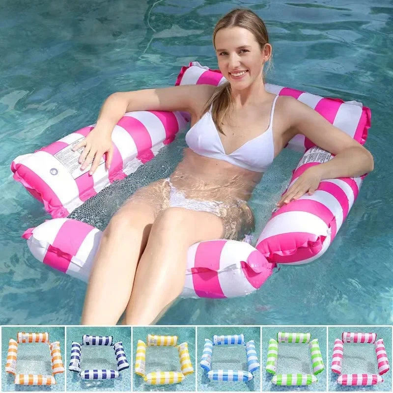 Summer Basic Explosion Multi-color Floating Pad Sofa Bed Swimming Pool Lounge Mat Inflatable Water Floating Bed for Adults