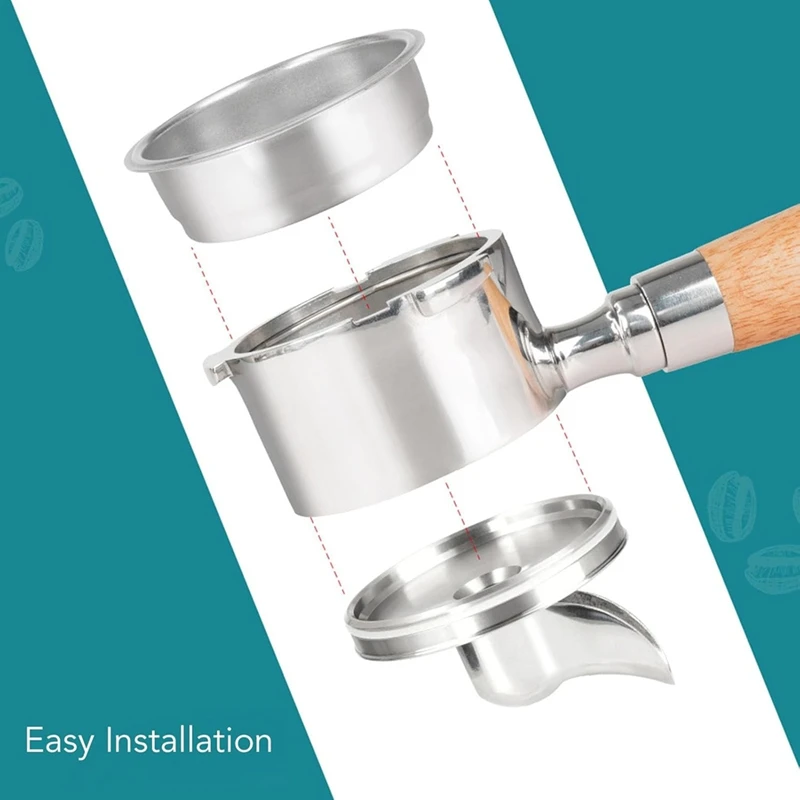 Boquilla para portafiltro, boquilla sin fondo única de 54 mm para máquinas de café con anillos de sellado, boquilla para portafiltro sin fondo-A23R