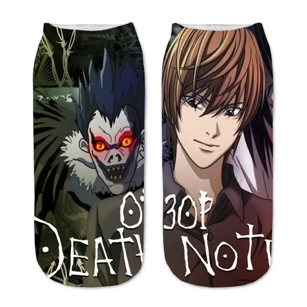 Men Women Socks Anime Death Note 3D Printed Yagami Light Cartoon Straight Socks Short teenager Kawaii Party Ankle cute Sock