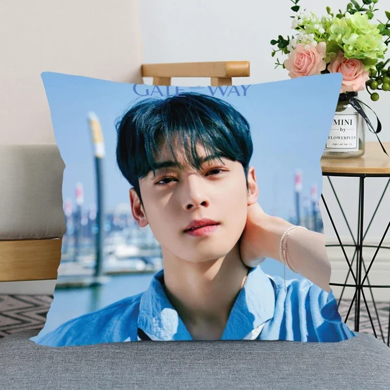 Cha Eunwoo Cute Smile Pillow Case Throw Pillow Cover Decoration Cushions Home Decor Cover Sofa 0303