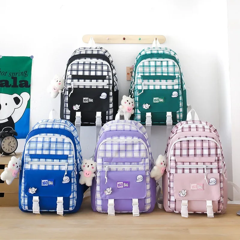 

2024 New Student Backpack Large Capacity Waterproof Laptop Bag Girls' Kawaii Children's Schoolbag Teenagers' School Backpack