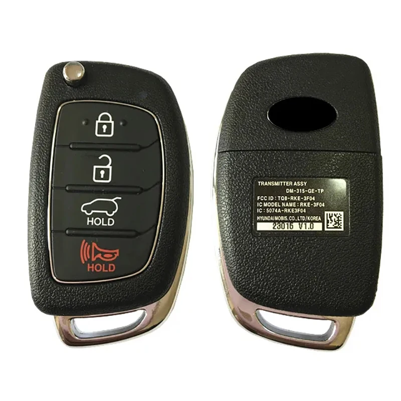 CN020044 Original PCB 4 Button Flip Key For Hyundai Santa Fe 2013+ Remote Fob FCCID TQ8-RKE-3F04 315MHZ 95430-4Z101 DM-315-GE-TP