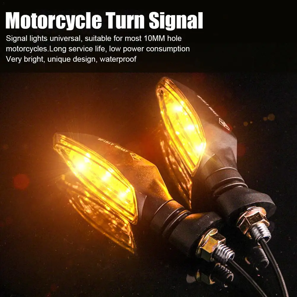 

Motorcycle Turn Signal Light Amber Indicator Universal Waterproof Motorbike Scooter Warning Rear Tail Lights Running Lamp