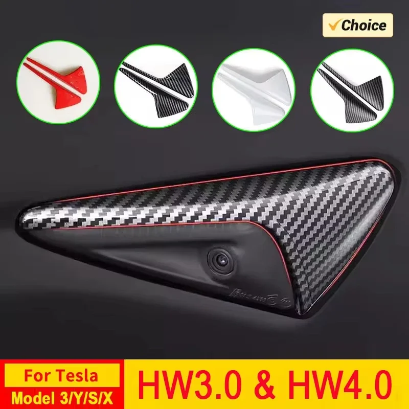 HW4.0 HW3.0 copertura protettiva per fotocamera laterale per Tesla Model 3 Y S X Highland accessori indicatori di direzione Fender Trim ABS fibra di