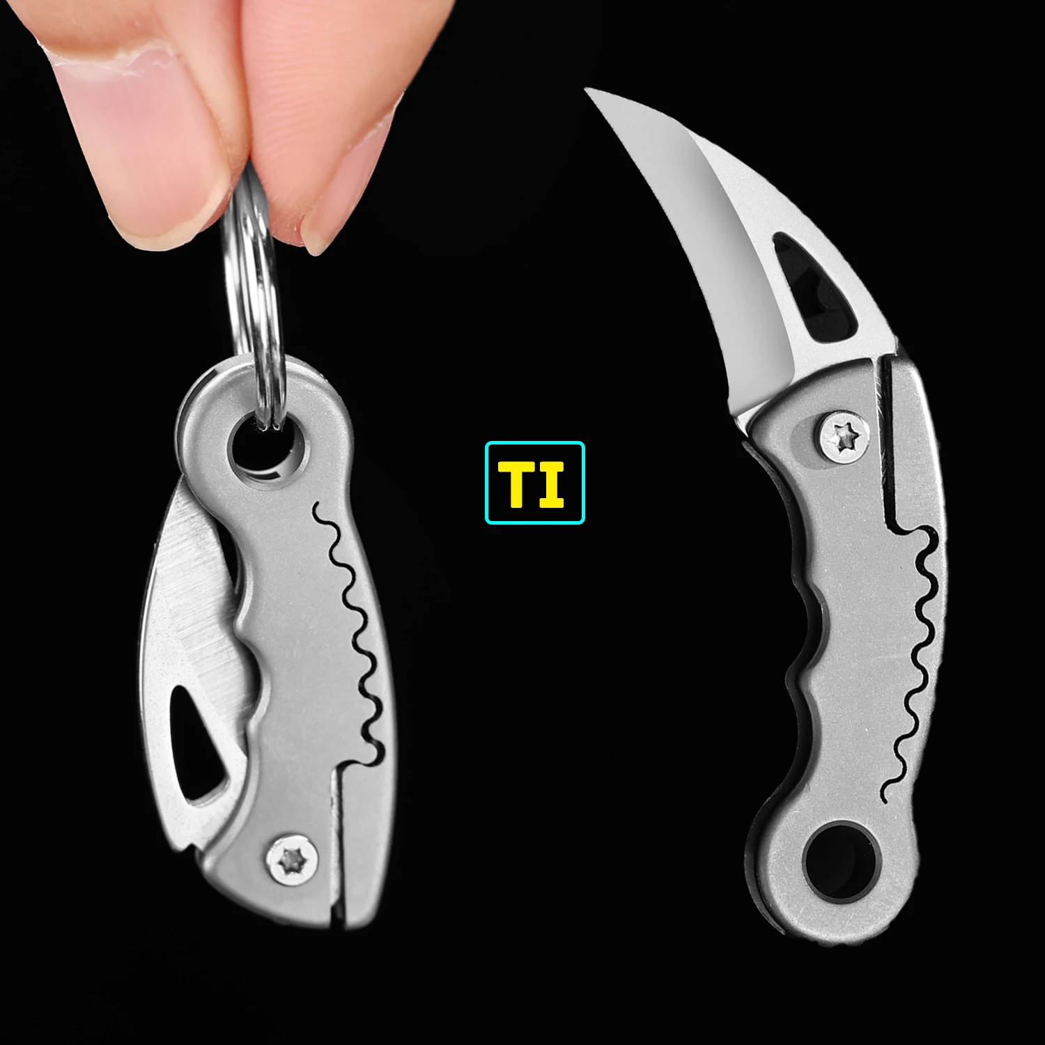 Power Key Tools - Mini faca de liga de titânio,