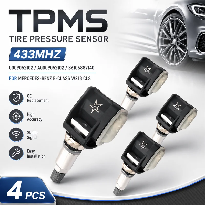 4x Car TPMS Tire Pressure Sensor 433MHZ 0009052102 A0009052102 36106887140 For Mercedes-Benz E-Class w213 CLS Auto Sensor Tools
