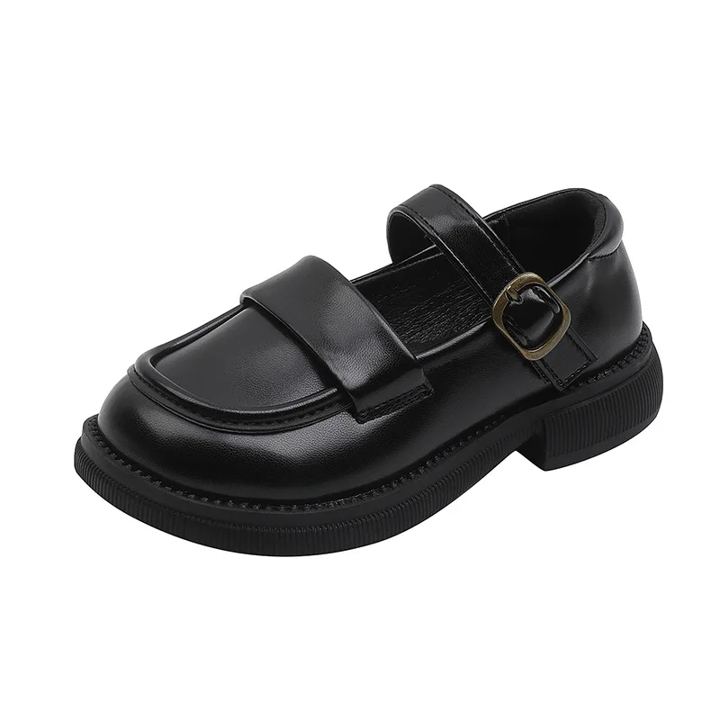 Scarpe da ragazza primaverili Scarpe da principessa in pelle per bambini Mocassini primaverili autunnali neri