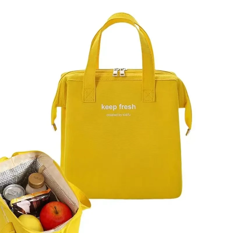 Portable Lunch Bag  Women Thermal Insulated Lunch Box Tote Cooler Handbag Waterproof Bento Pouch Office Food Shoulder Bag