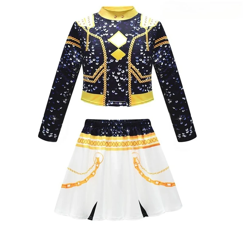 Bambini Mira Rumi Zoey Abiti da palcoscenico Cosplay Costume nero Ragazze Uniforme Festa di Halloween Giochi di ruolo Stampati Abiti eleganti