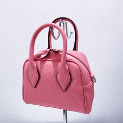 Japan Style Genuine Leather Bag For Women Luxury Designer Handbag Purse 2024 New In First Layer Cowhide Top Handle Mini Shoulder