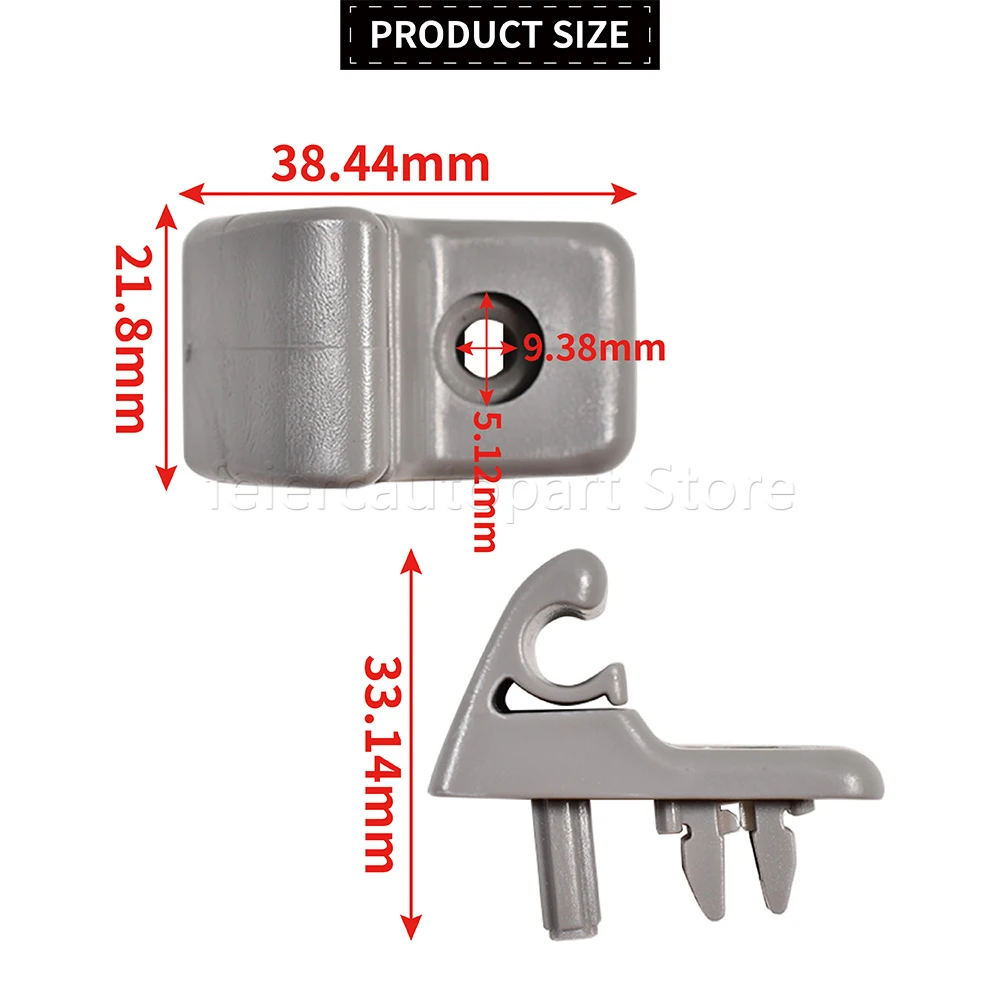 Grey Sunvisor Mounting Clip Bracket 713812631 For Fiat 500 Bravo Doblo Fiorino Car Interior Sun Visor Replacement Accessory