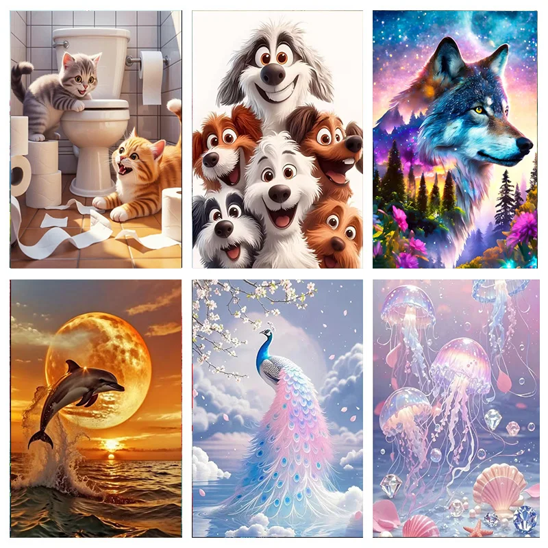 

DIY Personalized Cute Animal Photo Custom Diamond Painting, Adult Beginner 5D Diamond Painting, DIY Full Diamond Embroidery
