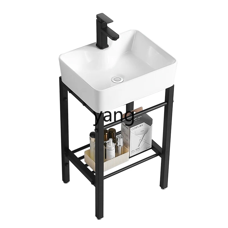 

CX small apartment stainless steel bracket wash basin bathroom ceramic integrated