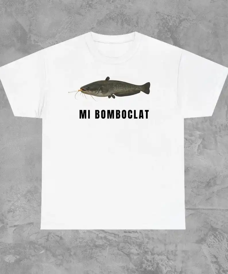 

Mi Bomboclat Fish Meme Retro Style ShirtFunny Fish TeeFisher Unisex T-Shirt,Gag Gifts ShirtSilly Fish Gag Y2k ShirHilarious
