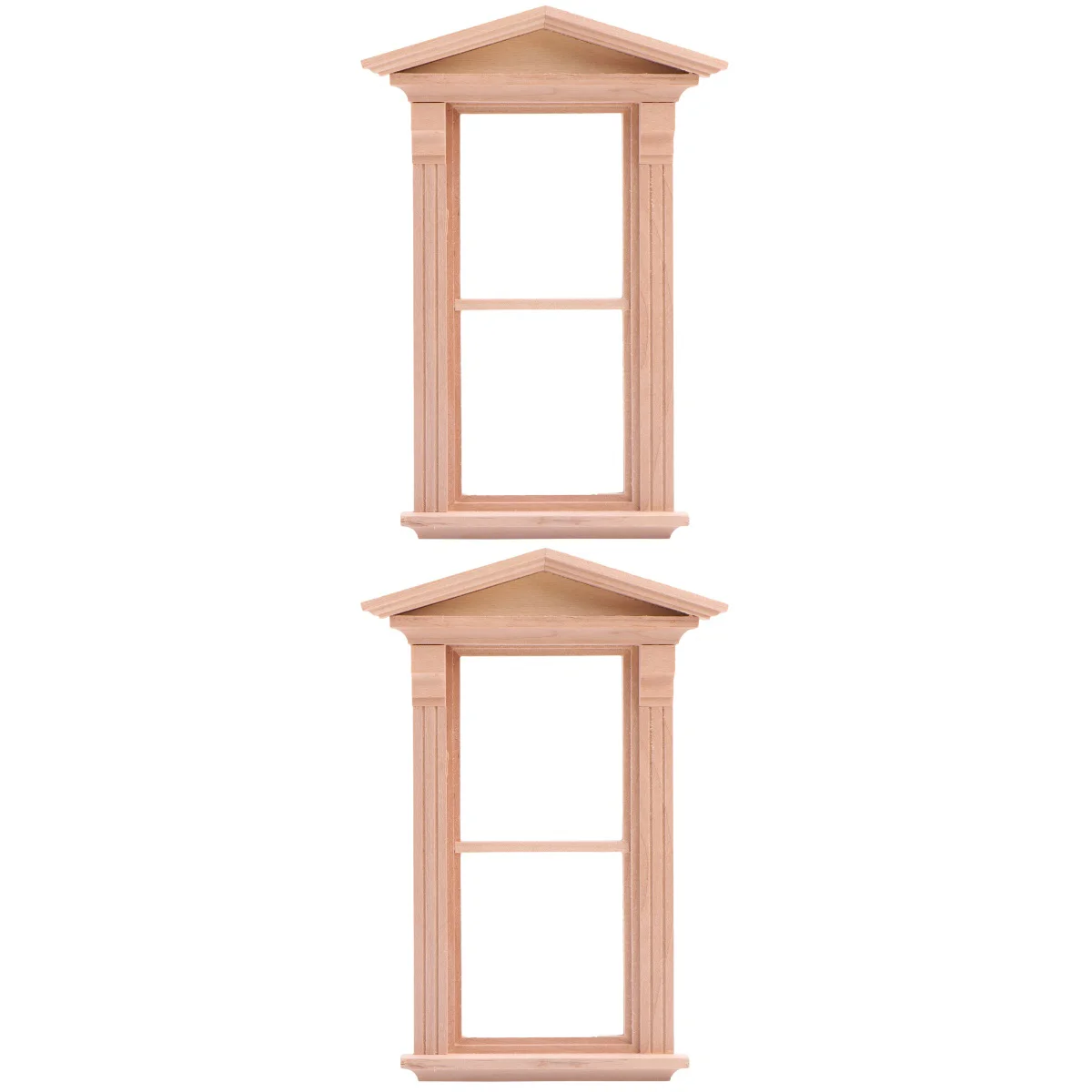 2 pcs Mini House DIY Miniature Furniture Window Wooden ini House Decor Ornament Photo Props for Kids