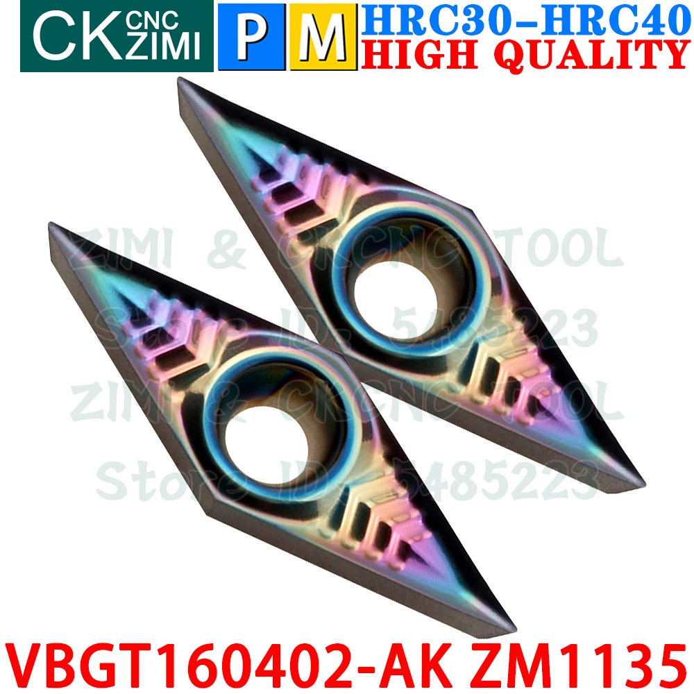 VBGT160402-AK ZM1135 VBGT 160402 Carbide Insert Finishing External Turning Inserts Tool VBGT 330.5 CNC Metal Lathe Cutting Tools