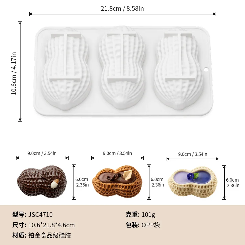 Peanut Silicone Mold Food Grade French Mousse Chocolate Mold Easy Release Peanut Cake Tray Dessert Bakeware Pastry Baking Tools