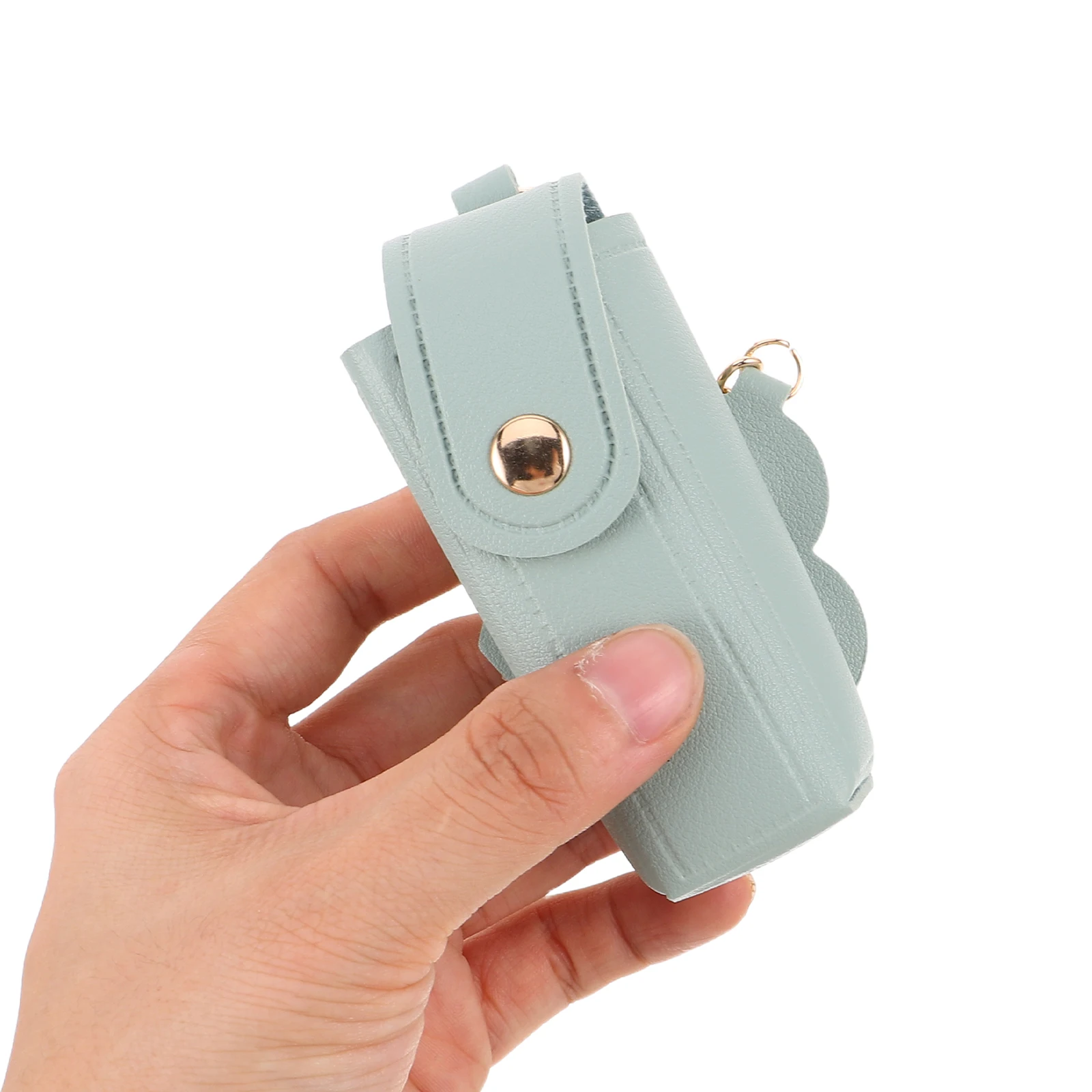 

4Pcs Mini Portable Lipstick Case Stylish Keychain Holder Organizer Travel Storage Bag for Purse Mini Lipstick Storage Bag