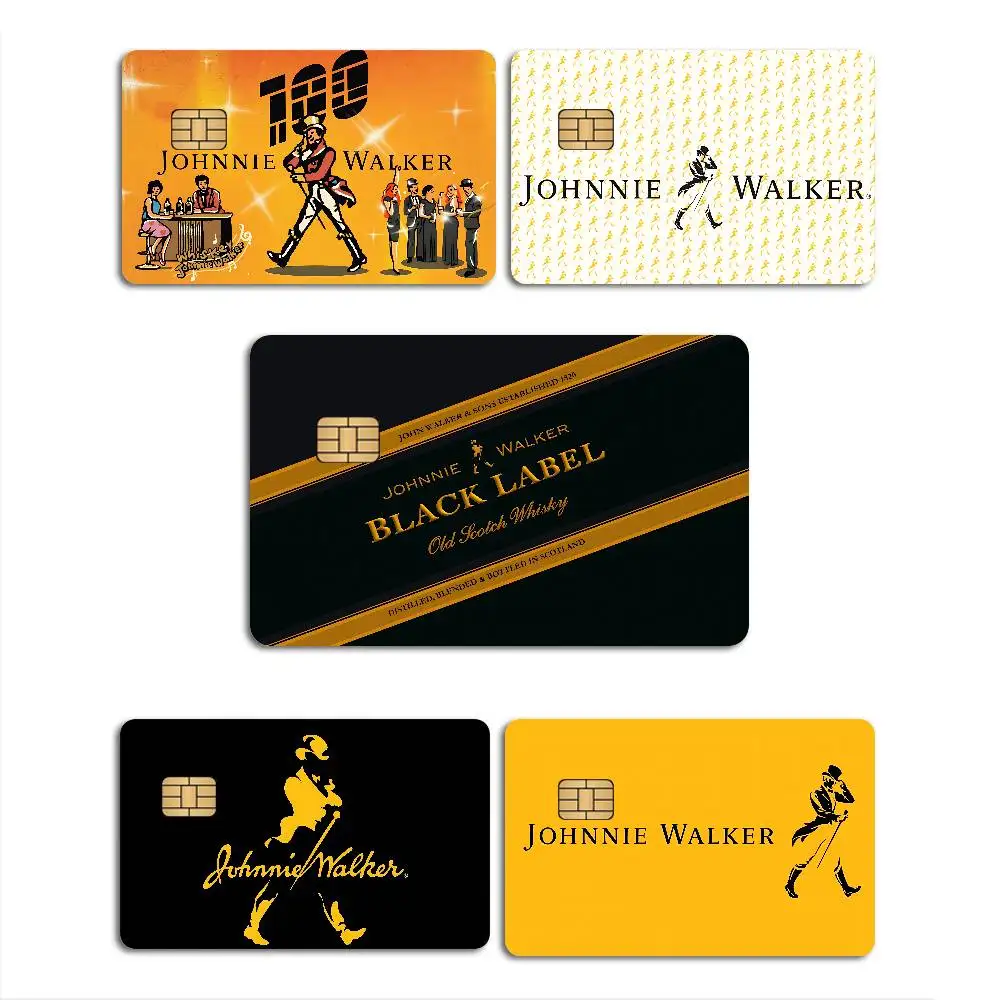 Luxury J-JOHNNIE WALKER Beer 2024 Anime Cartoon Skin Stickers Film Tape Case for Big Credit Debit Card Front Side