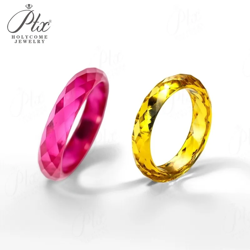 Gemstones Ring Plain Finger Band Lab Grown Ruby Yellow Garnet Optional AGL Certificate Birthday Gift High Quality Wholesale