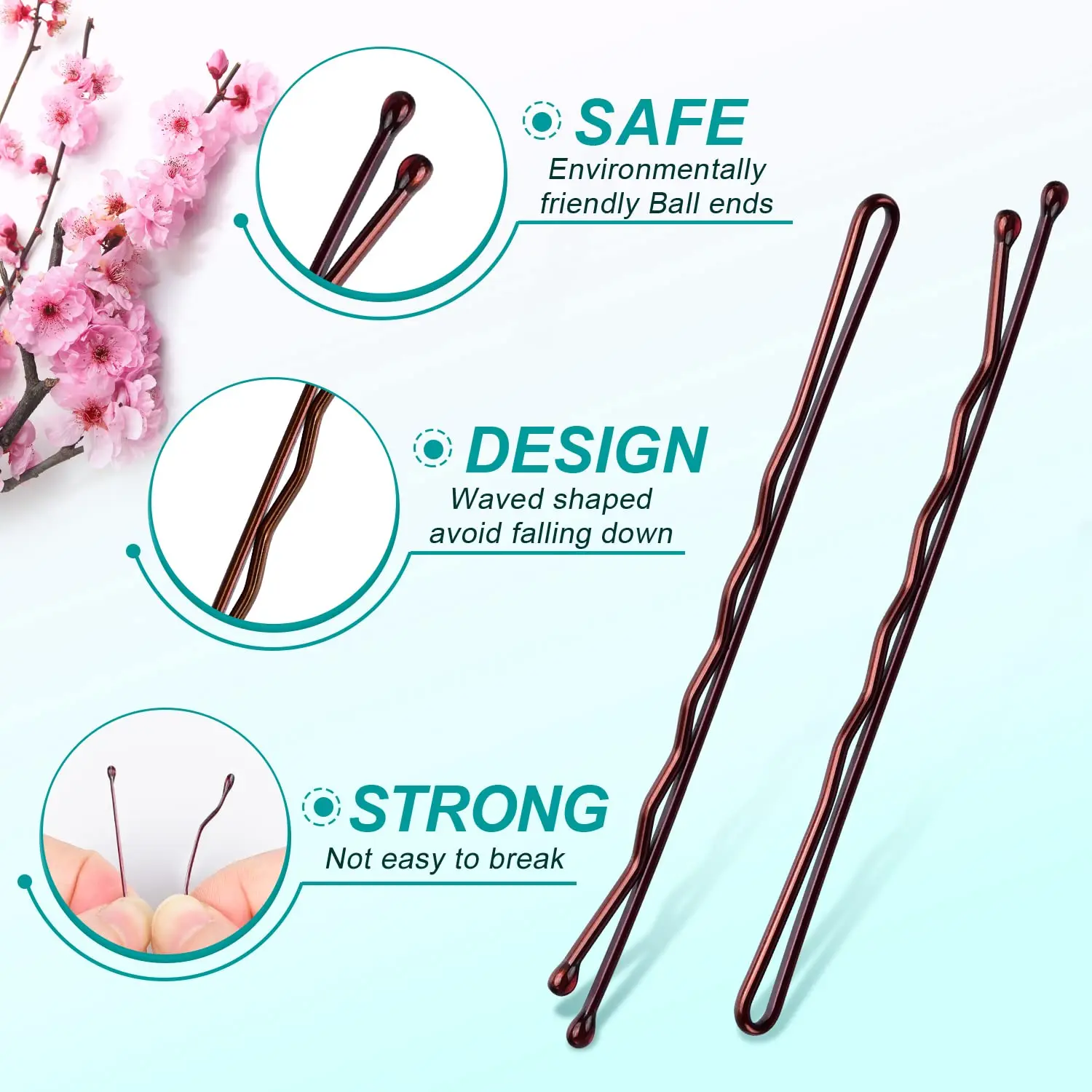 50PCS Hair Bobby Pins for Women 6CM Bun Pins for Thick Hair Thin Hair and All Hair Types Hair Pins Hair Accessories