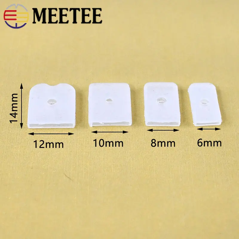 100Pcs Meetee 6/8/10/12mm Silicone Rubber End Caps for Plastic Boning Wedding Dress Fishbone Cap Buckle DIY Sewing Accessories