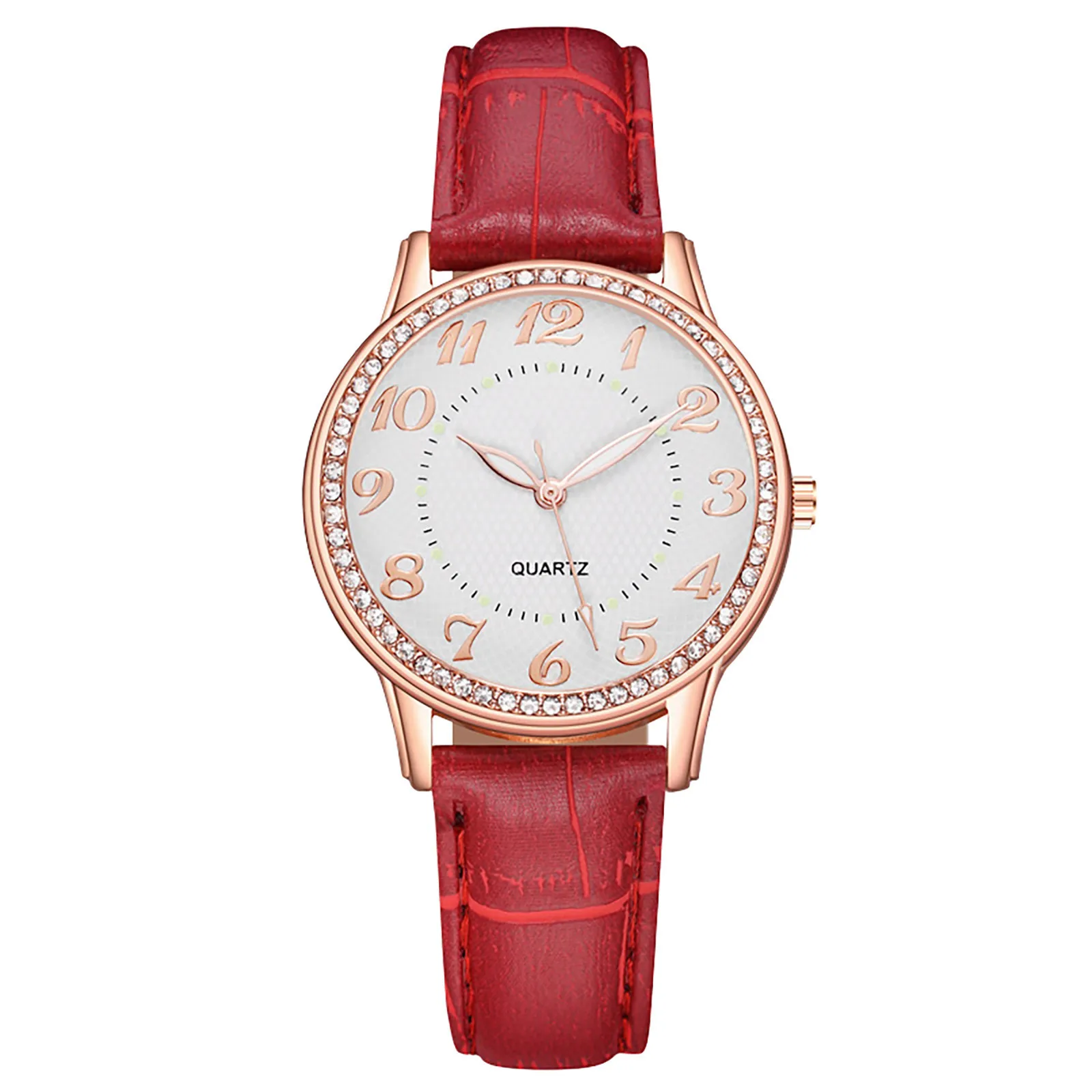 Reloj de aleación de cuarzo de lujo para mujer, pulsera informal con esfera de acero inoxidable, de cuero Pu, nuevo