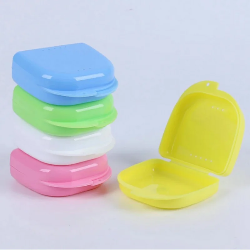 Denture Storage Box Dental Retainer Orthodontic Mouth Guard Container Plastic Oral Hygiene Supplies Tray Dental Appliance Case