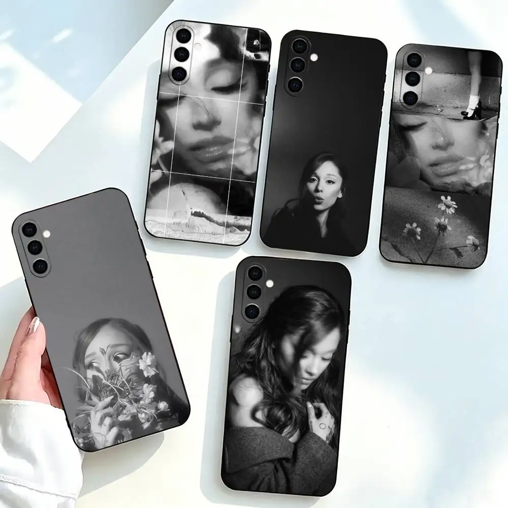 Ariana-a Grande Petal-l Phone Case Black Silicone Soft For Samsung Galaxy A73,A72,A71,A70,A53,A52,A51