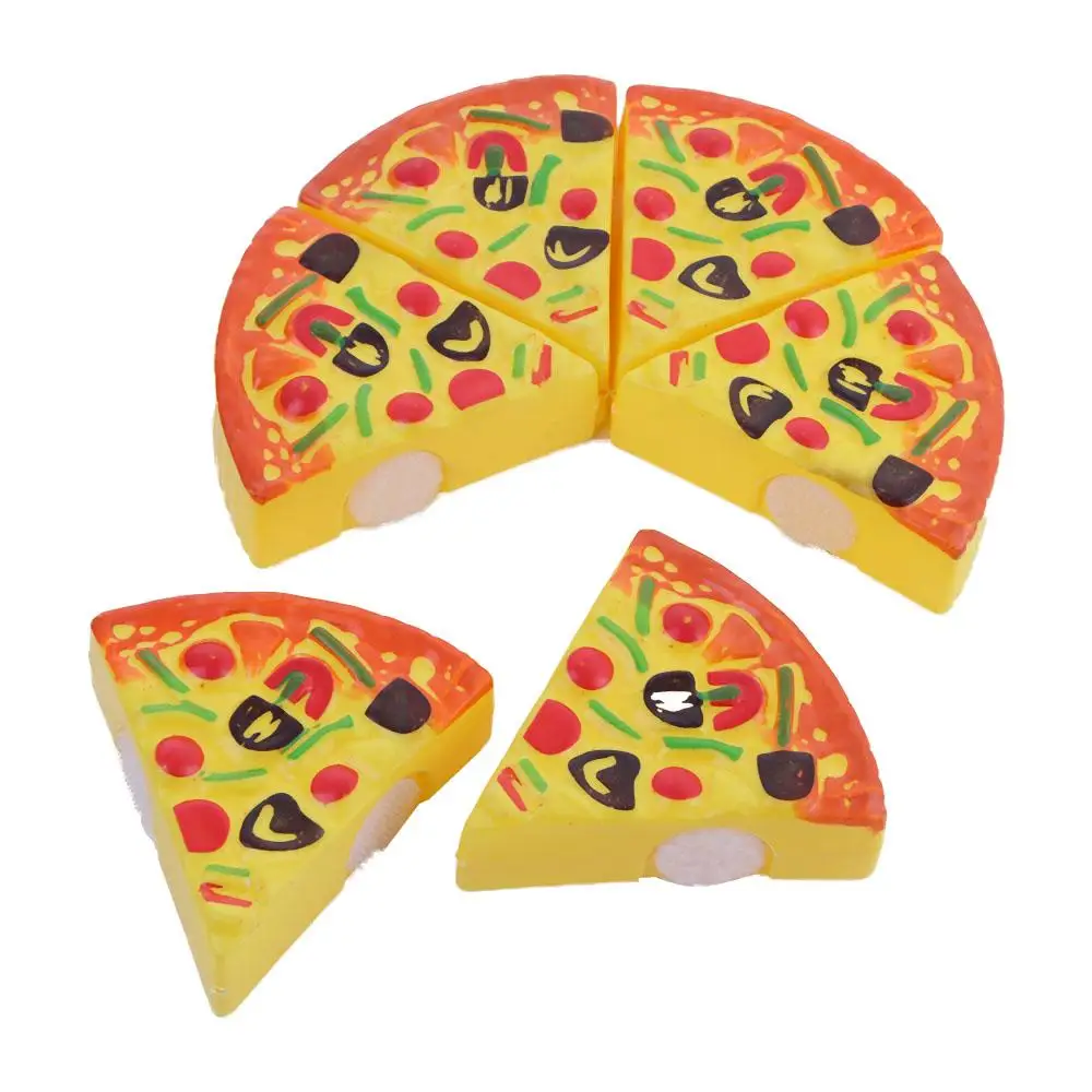 6 Pcs Small Pizza Toy Child Kitchen Simulation Pizza Party Fast Food Play Food Toy For Kids
