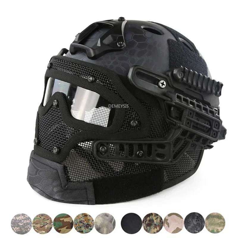 

Tactical Helmet with Mask Airsoft Helmet Paintball Full Face Protective Mask Helmet for CS War Game Sports Helmets