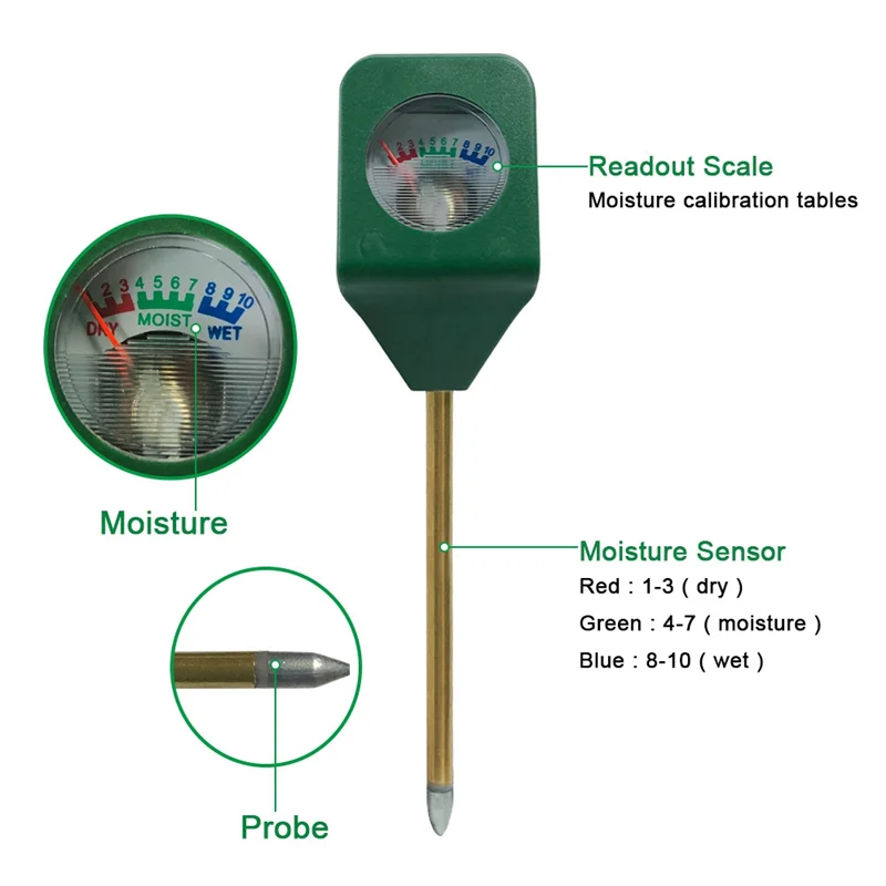 

10PCS Mini Portable Hygrometer Tester Soil Moisture Humidimetre Meter Indoor Potted Plants Plantation Soil Analyzer