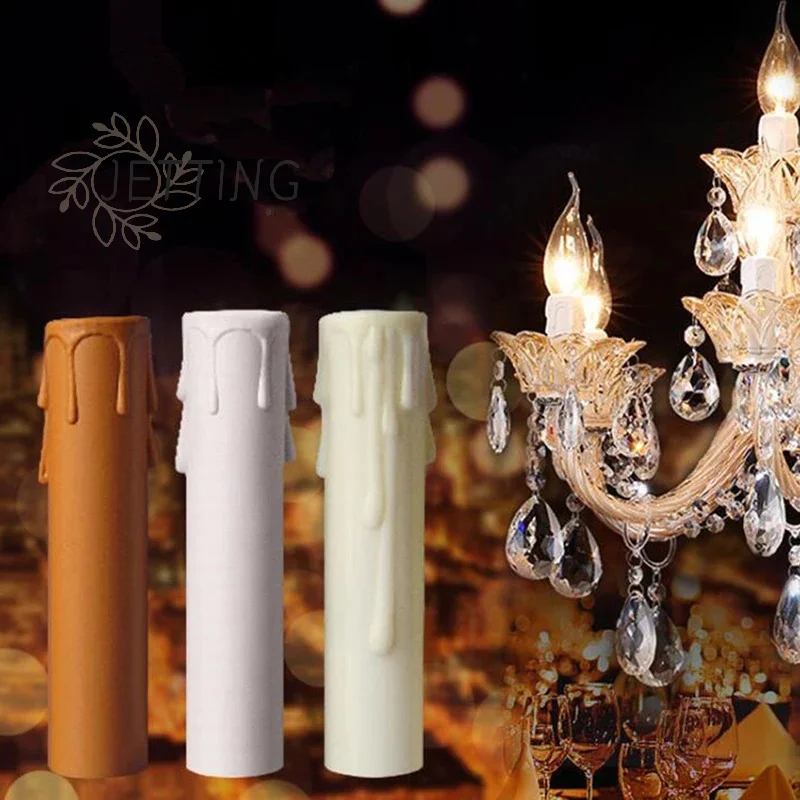 10pcs Candle Light Socket Covers E14 Candle Covers Sleeves Flame Retardant Vintage Style For Hotel Dining Room