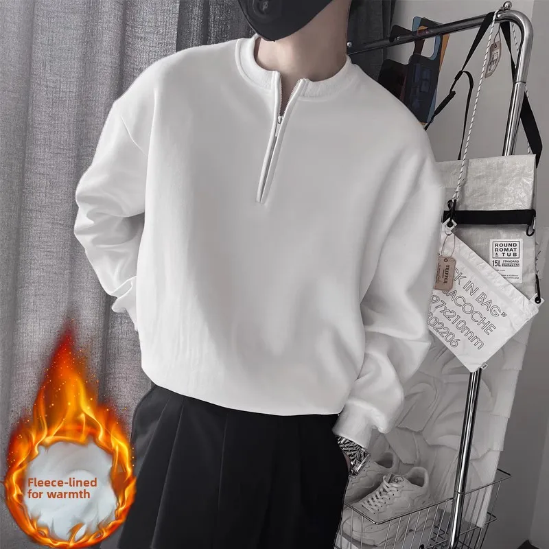 

Модная мужская толстовка с длинными рукавами на флисовой подкладке, повседневная, свободного кроя, молодежная, зимняя, удобная, дышащая, из полиэстера и хлопка.