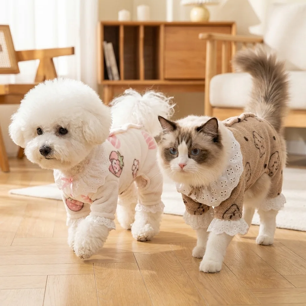 1Pcs  Winter Warm Full-Body Belly-Covering Dog Clothes, Small Breed Indoor Pet Apparel, Cozy Home  AC Wear  C188