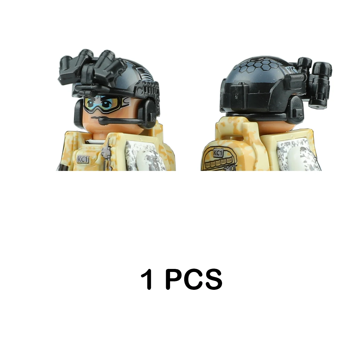 MOC Military Figures US UK Soldier Vest Helmet Building Blocks Bag Weapons WWII  Parts Modern SWAT Police Accessories kids toys