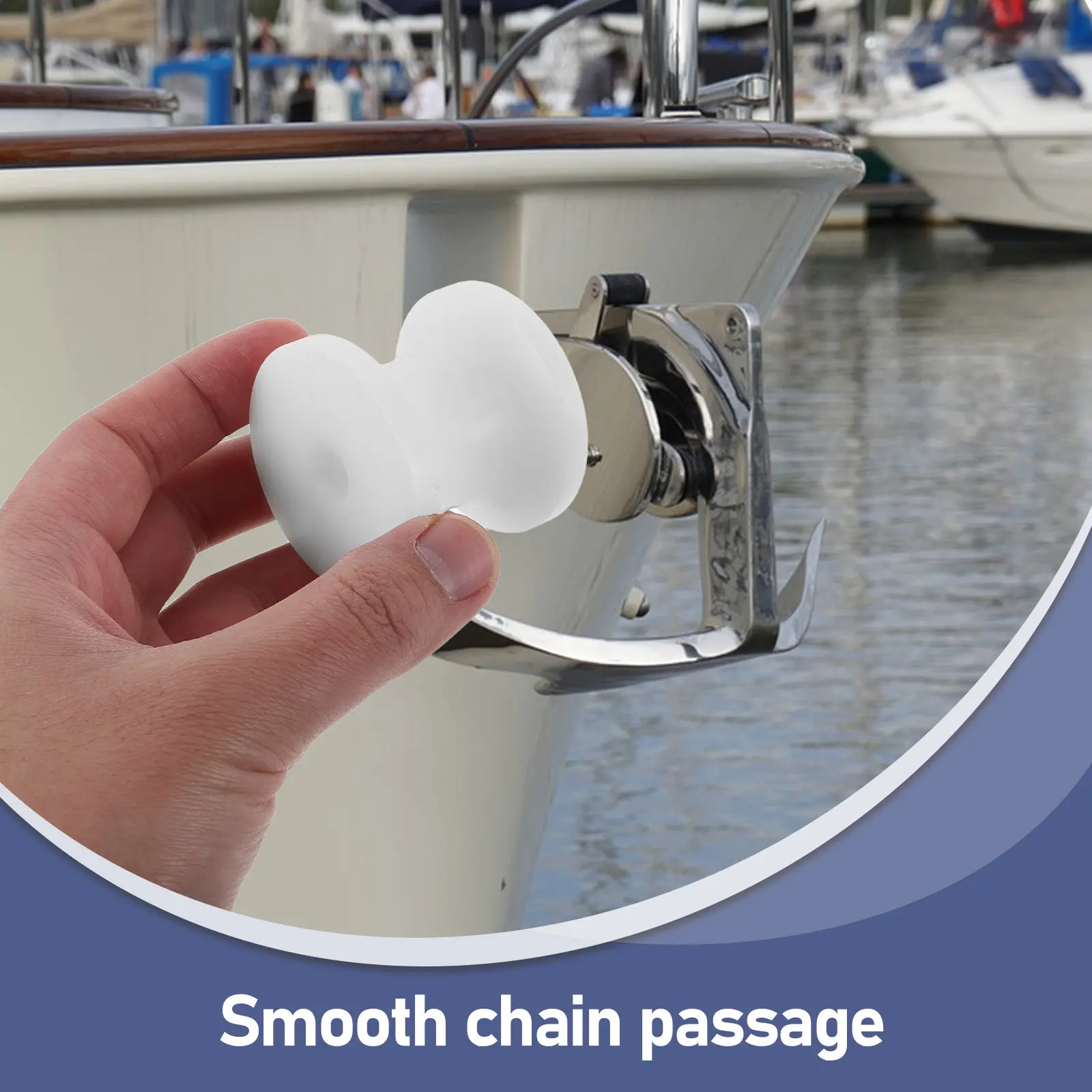 Nylon Anchor Bow Roller for Boats Marine Grade Anchor Guide Roller Smooth Chain Passage Effortless Single Person Retrieval 2x1.7 view 2