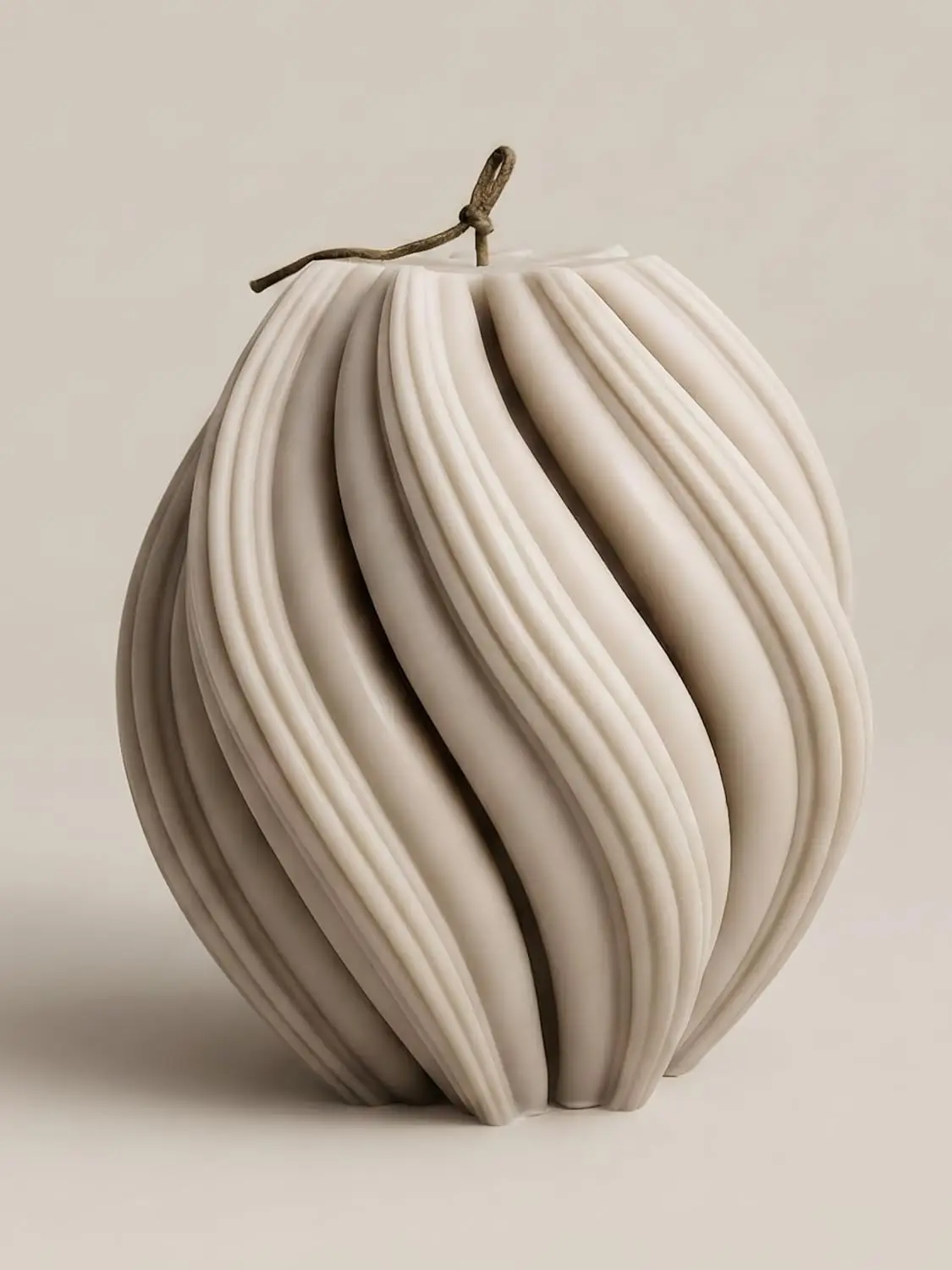 

Handmade Soy Wax Swirl Candle - Aesthetic Twirl Pillar for Home Decor, Housewarming Gift, Gray Medium
