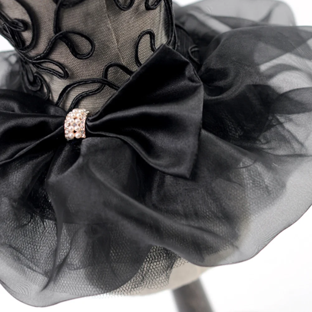 

Dog Lace Wedding Dress Black Size S Comfortable Pet Clothes Party Costume Birthday Photo Outdoor Dogs Pet Dress