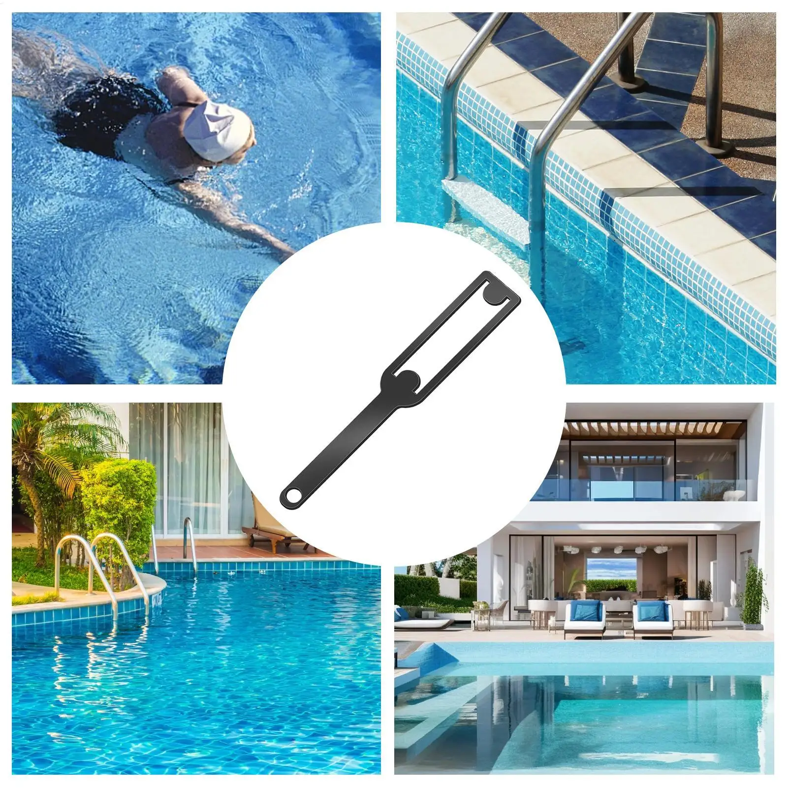 Verwijderingssleutel voor zwembadpomp Zwemmen Badzeef Dekselsleutel Precisie gereedschap voor het verwijderen van zwembadpompdeksel voor spabad Tuin Achtertuin