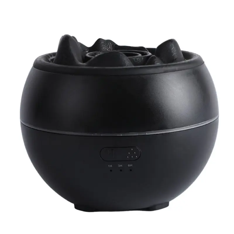 ABRG-Simulated Lava LED Light Humidifier USB Noiseless Essential Oil Diffuser Night Light Misting Air Humidifier Black
