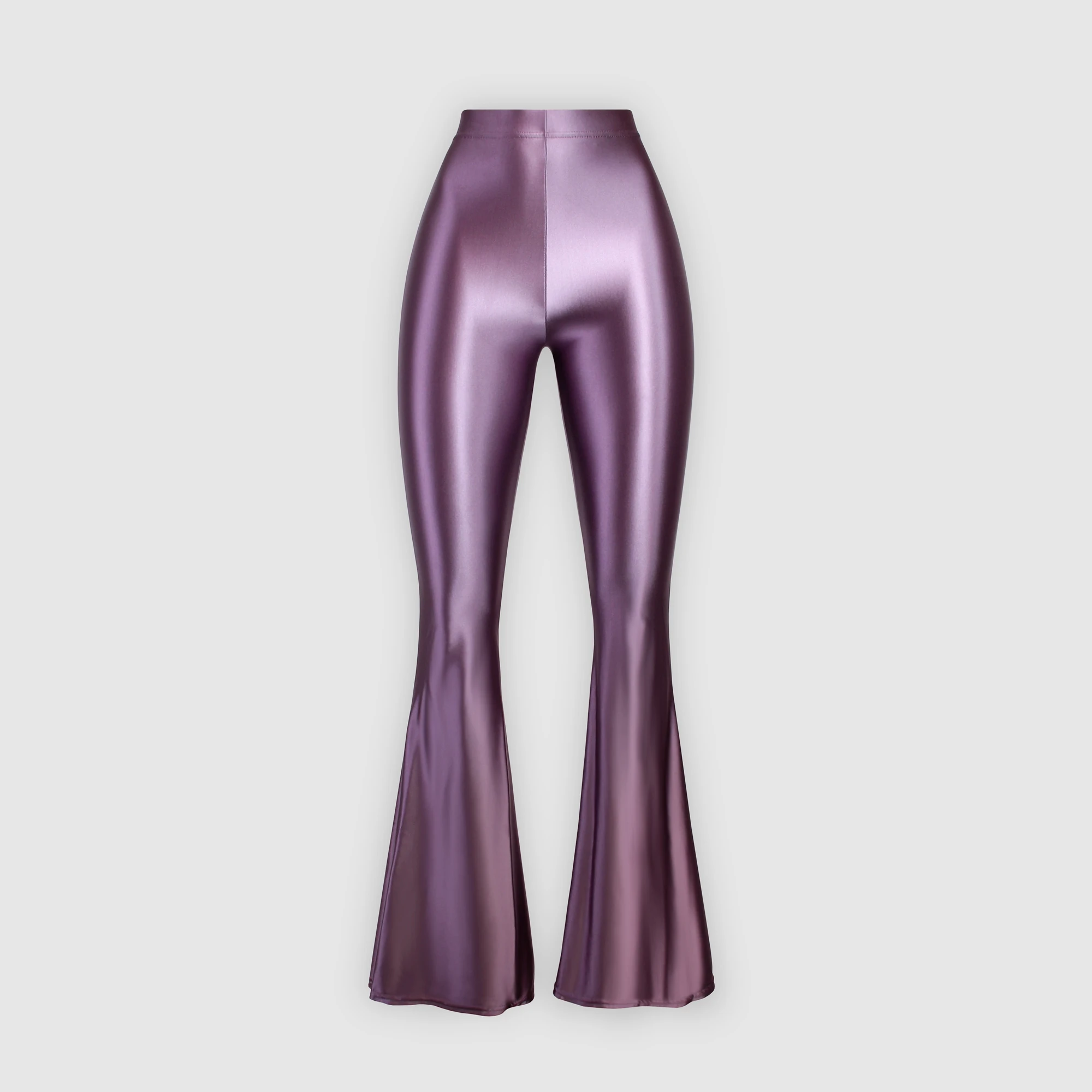 XCKNY satin glossy long pants high waisted tight flared pants shiny yoga dance sports tight pants