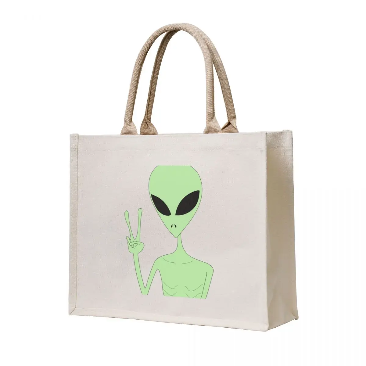 

Peace Alien Tote Bag large size bags tote bags aesthetic shoping bag