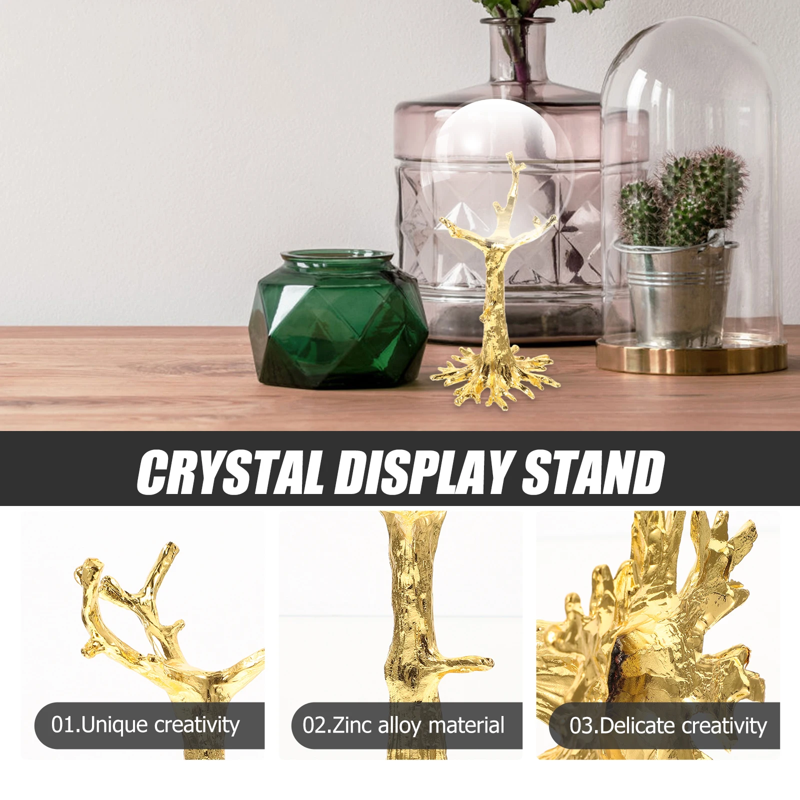 

Zinc Alloy Ball Base Display Mineral Stone St St for Stone Storage Golden Office Decor Metal St Craftsmanship